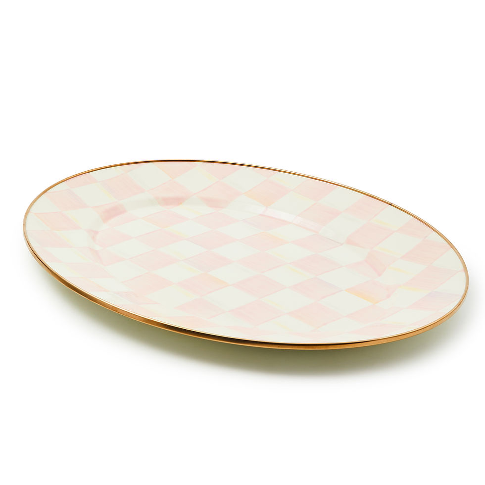 MacKenzie-Childs Rosy Check Medium Oval Platter