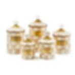 Mackenzie-Childs Mocha Check, brown and white checked demi canister