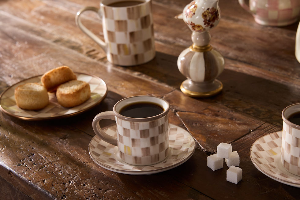 MacKenzie-Childs Mocha Check Stoneware Mug