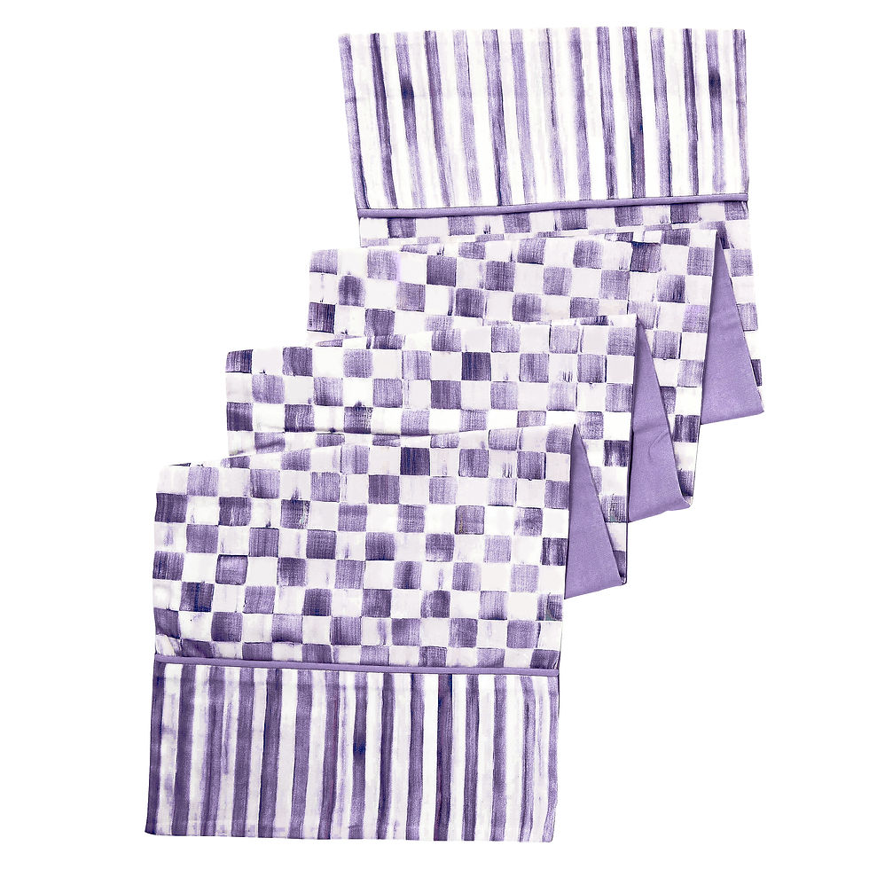 MacKenzie-Childs Violet Check Table Runner