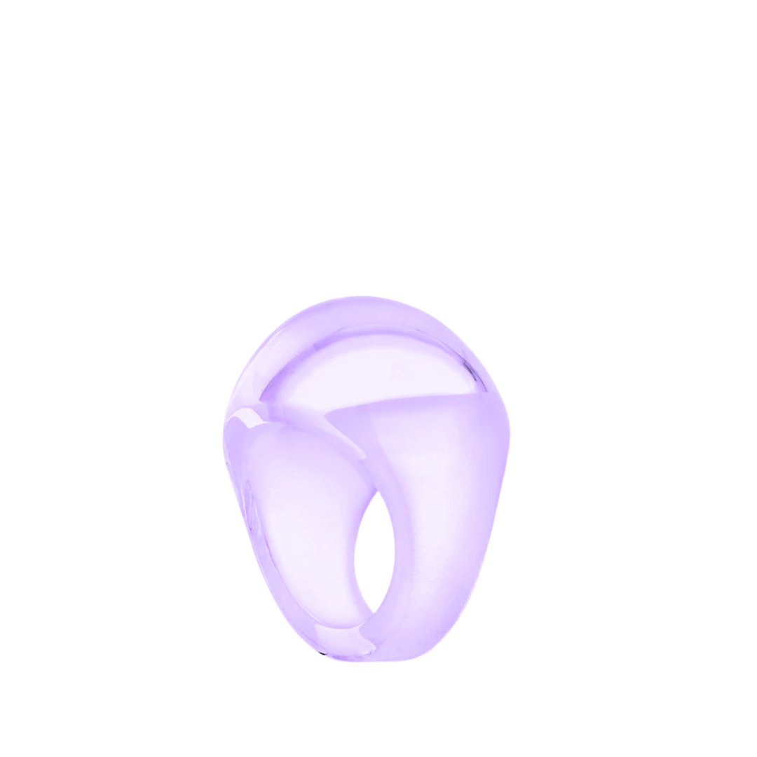 Lilac cabochon crystal ring lalique