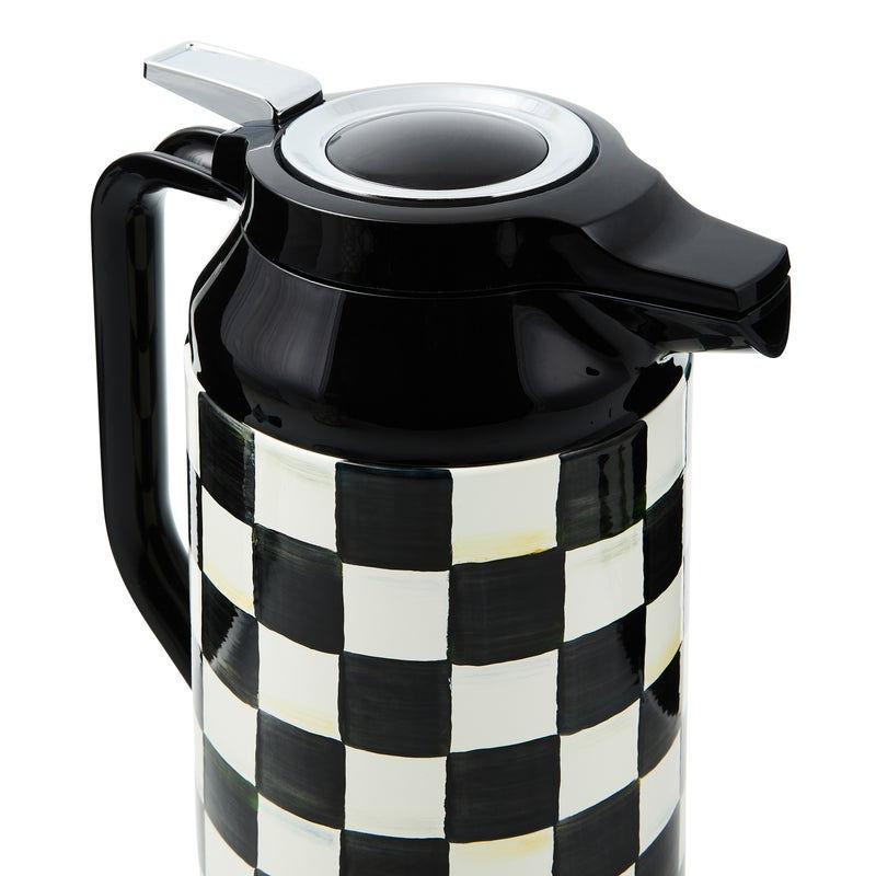 Mackenzie-Childs Courtly Check, Black and White Checked Coffee Carafe