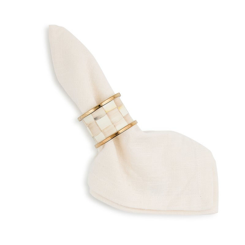 MacKenzie-Childs Mocha Check Napkin Rings Set of 4