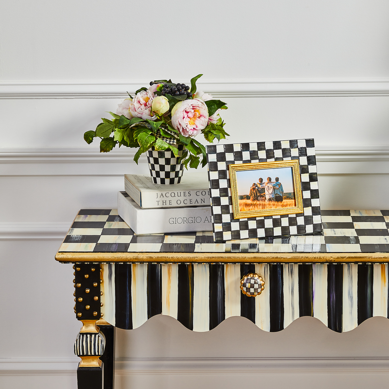 Mackenzie-Childs Courtly Check, Black and White Checked Photo Frame 4" x 6"