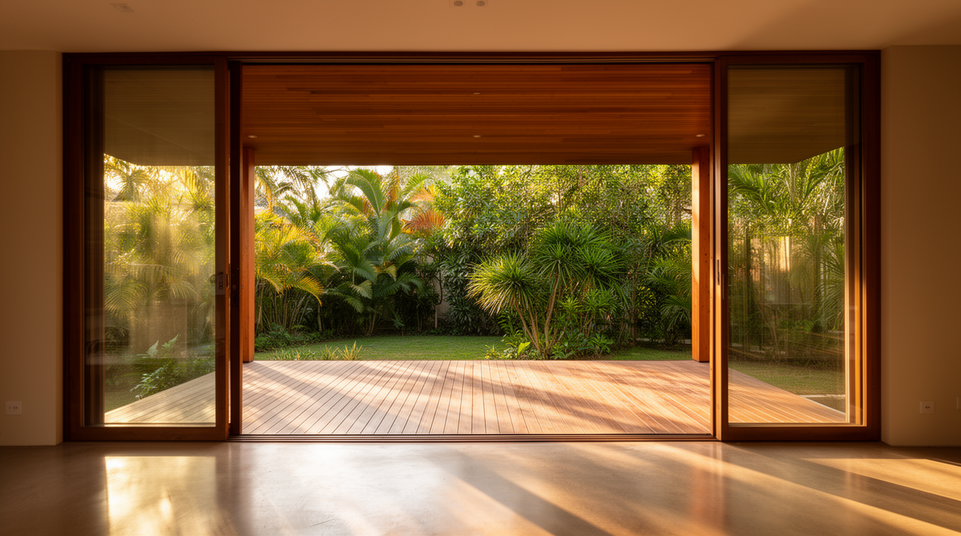 Dentro e fora: a casa que se abre para a varanda e o jardim