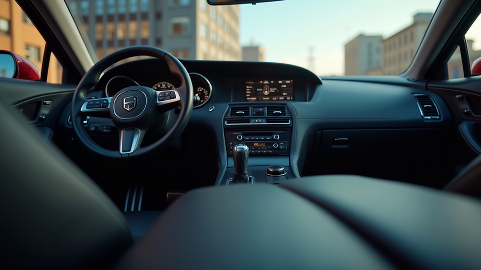 Eye-level view of a clean and polished car interior