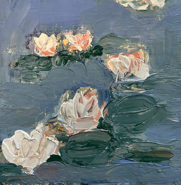 Waterlilies, 15X15 cm., acrylic on paper, 2023