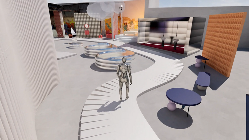 3rd person game view of virtual experience