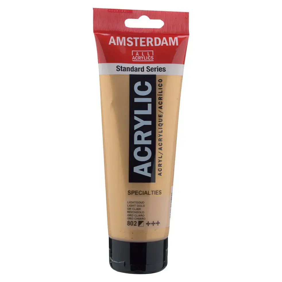 Amsterdam Acrylic 250ml light gold 802 front view