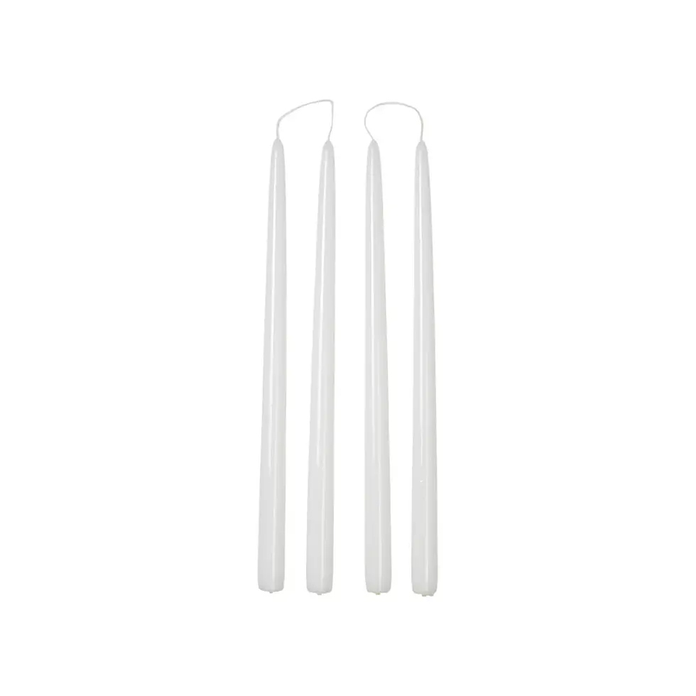 Smooth Taper Candle Pure white glossy.webp