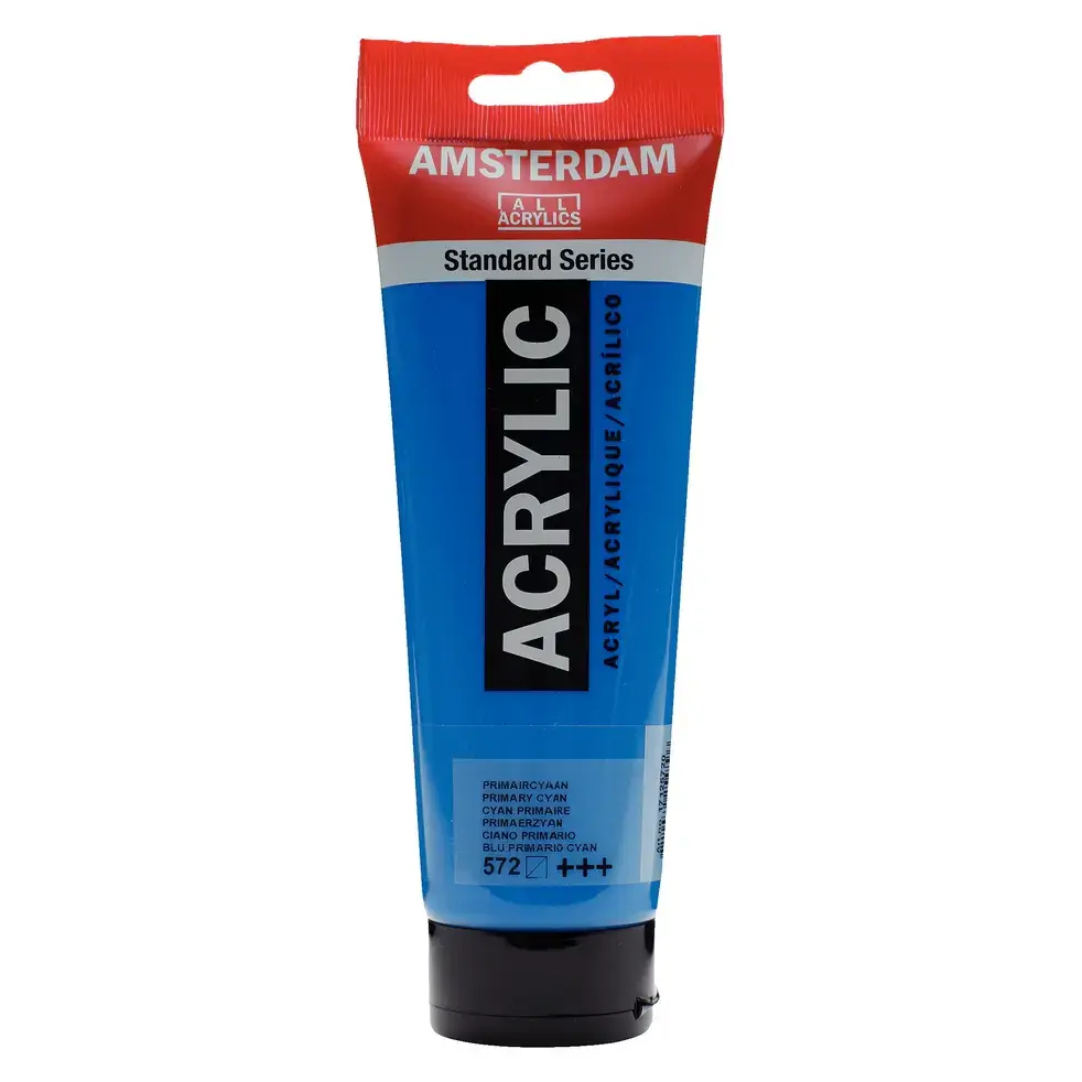 Amsterdam Acrylic Paint 250ml primary cyan 572 front view