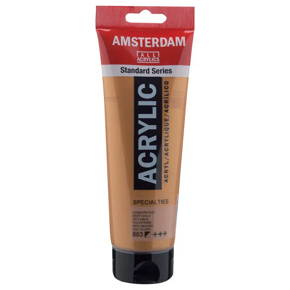 Amsterdam Acrylic 250ml deep gold 803 front view