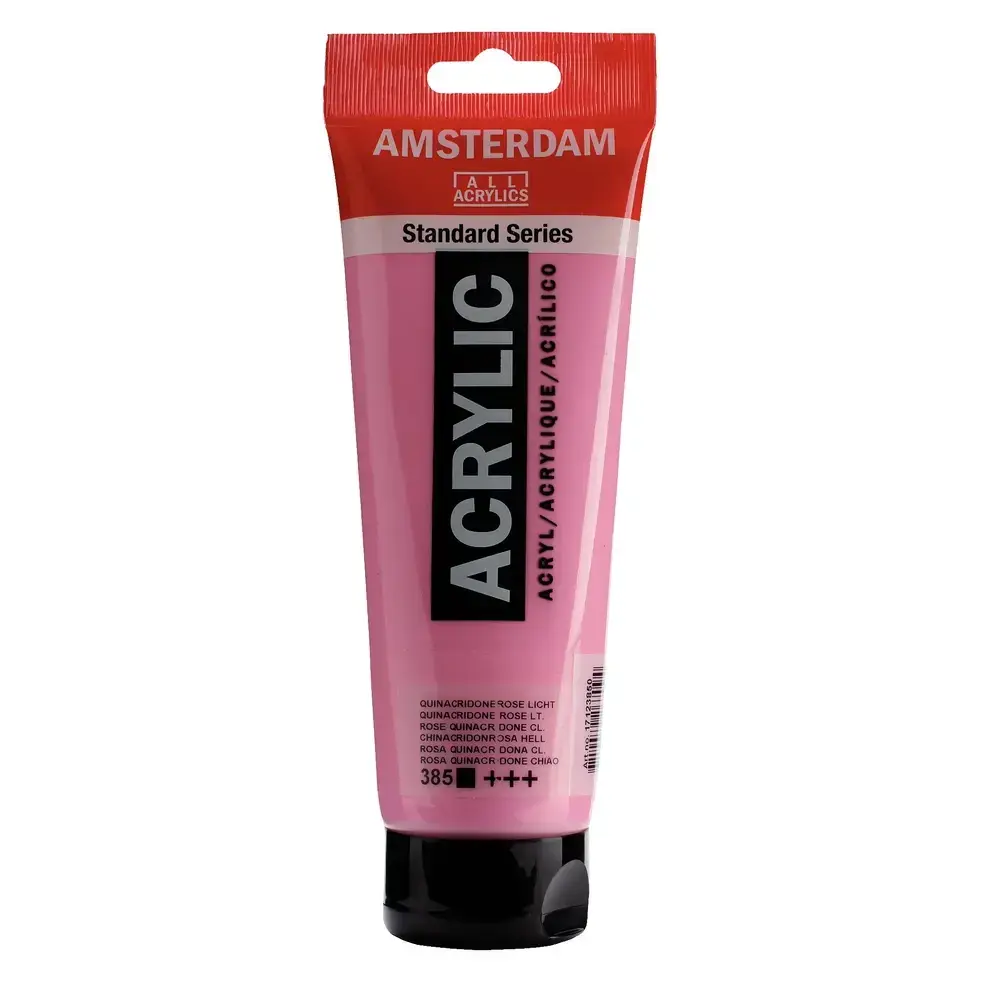 Amsterdam Acrylic 250ml quinacridone rose light 385 front view