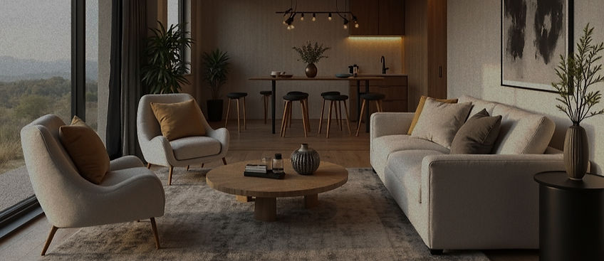 Ariyo Homes Modular Expandable Homes NZ Image of Interior  in Rural NZ Setting