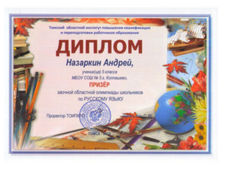 Победил в области