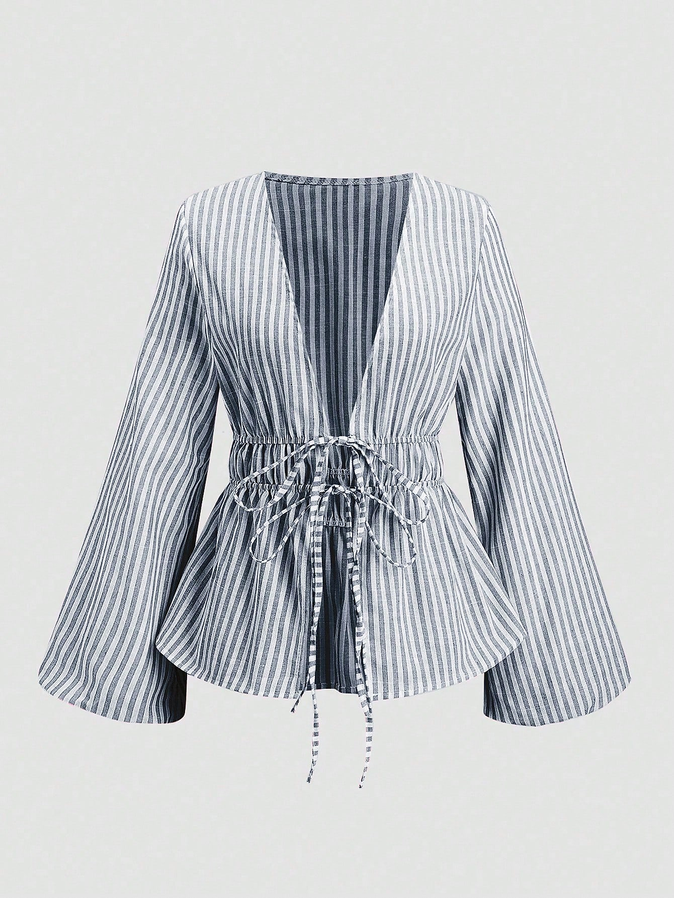 Thumbnail: Blue Breeze Tie-Front Blouse
