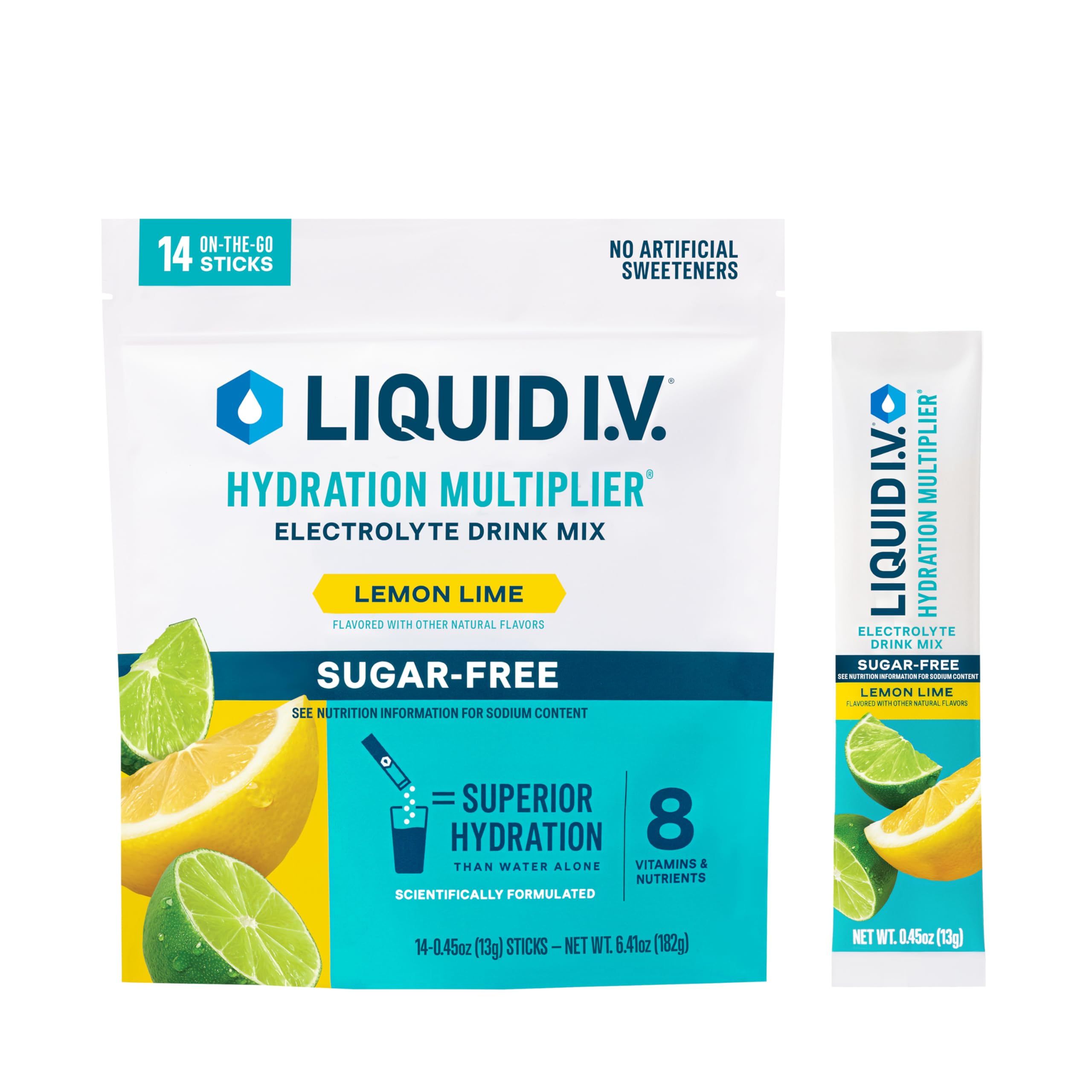 LIQUID I.V. Sugar-Free Hydration Multiplier - Lemon Lime – Hydration Powder Pack