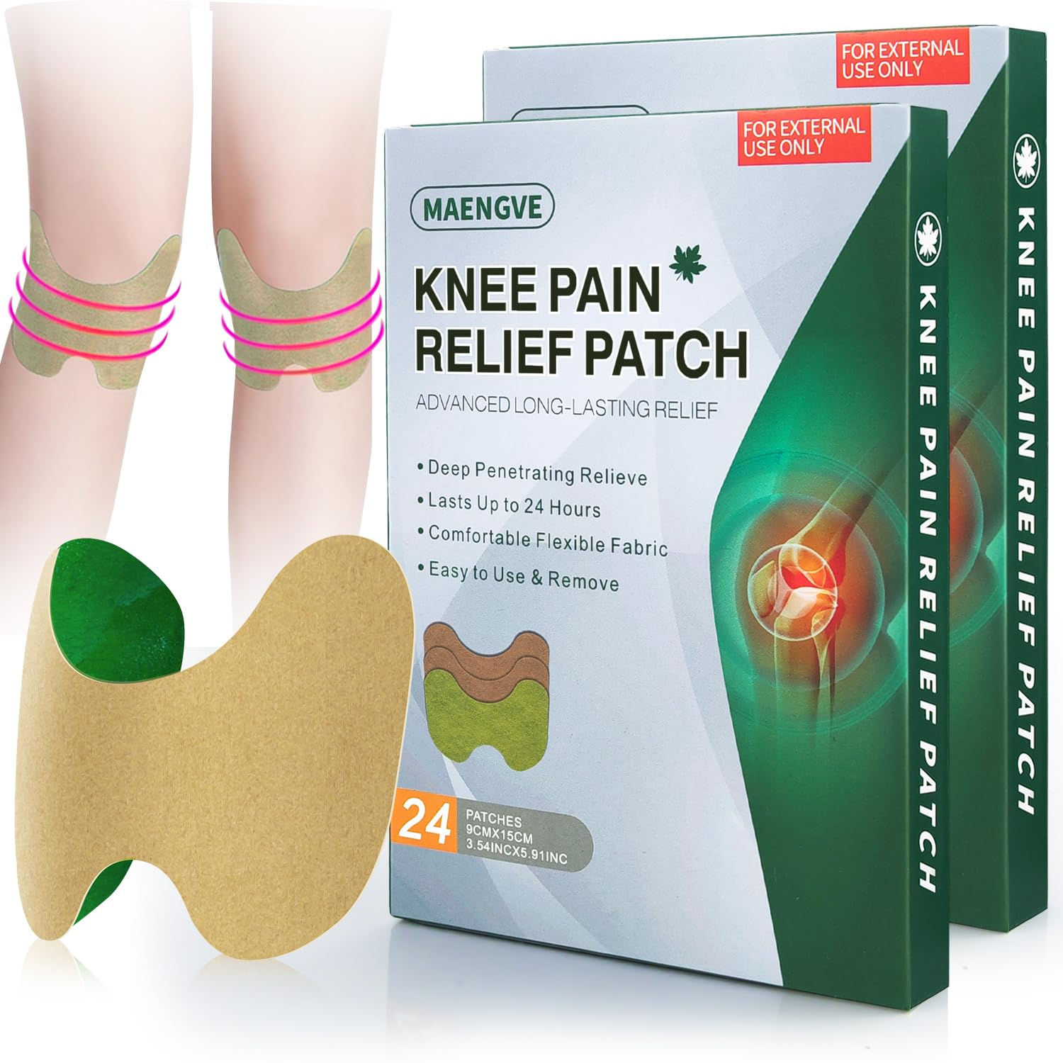 48Pcs Knee Pain Relief Patch - Extra Strength Pain Relief Patches Neck & Back -