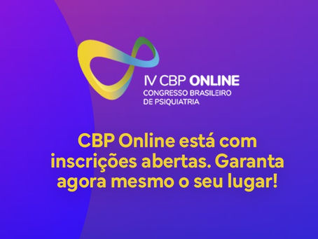 CBP Online está com inscrições abertas. Garanta agora mesmo o seu lugar!