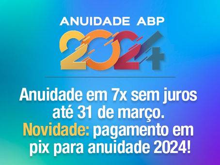 Anuidade em 7x sem juros até 31 de março