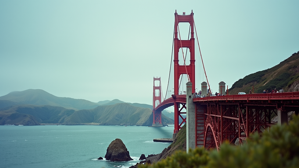 Eye-level view of the Golden Gate Bridge in San Francisco