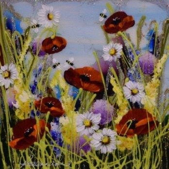 Poppies and Daisies Miniature SOLD