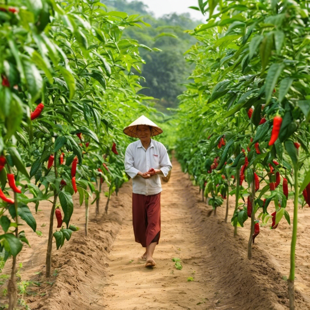 Vietnamese pepper farm