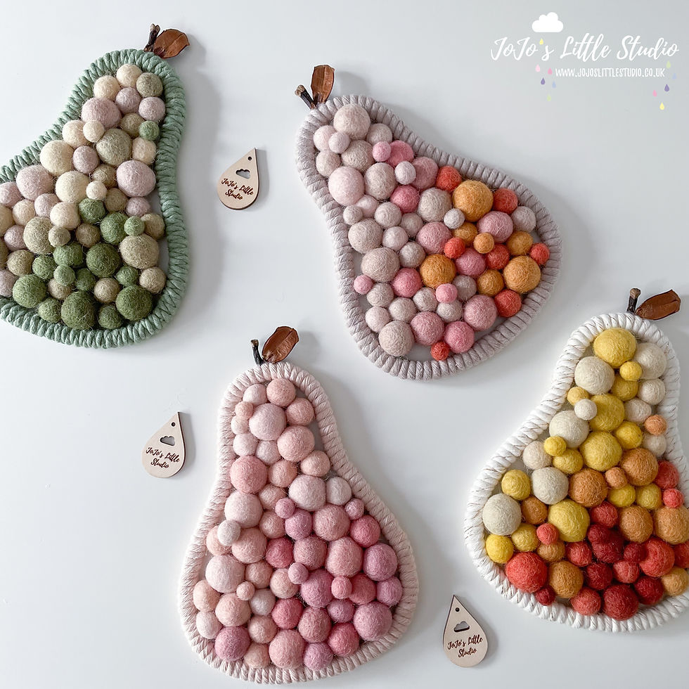 Thumbnail: Pear Wall Hanging - 13cm x 20cm - Latte Blush Rust