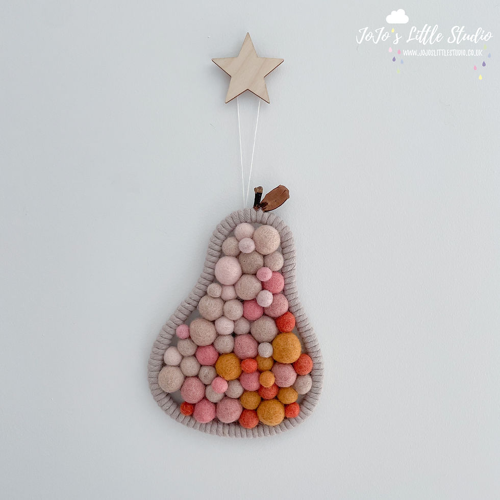 Thumbnail: Pear Wall Hanging - 13cm x 20cm - Latte Blush Rust