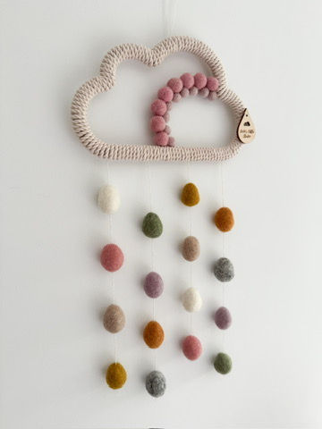 Thumbnail: Subtle Pink and Neutrals Cloud Wall Hanging - 20cm