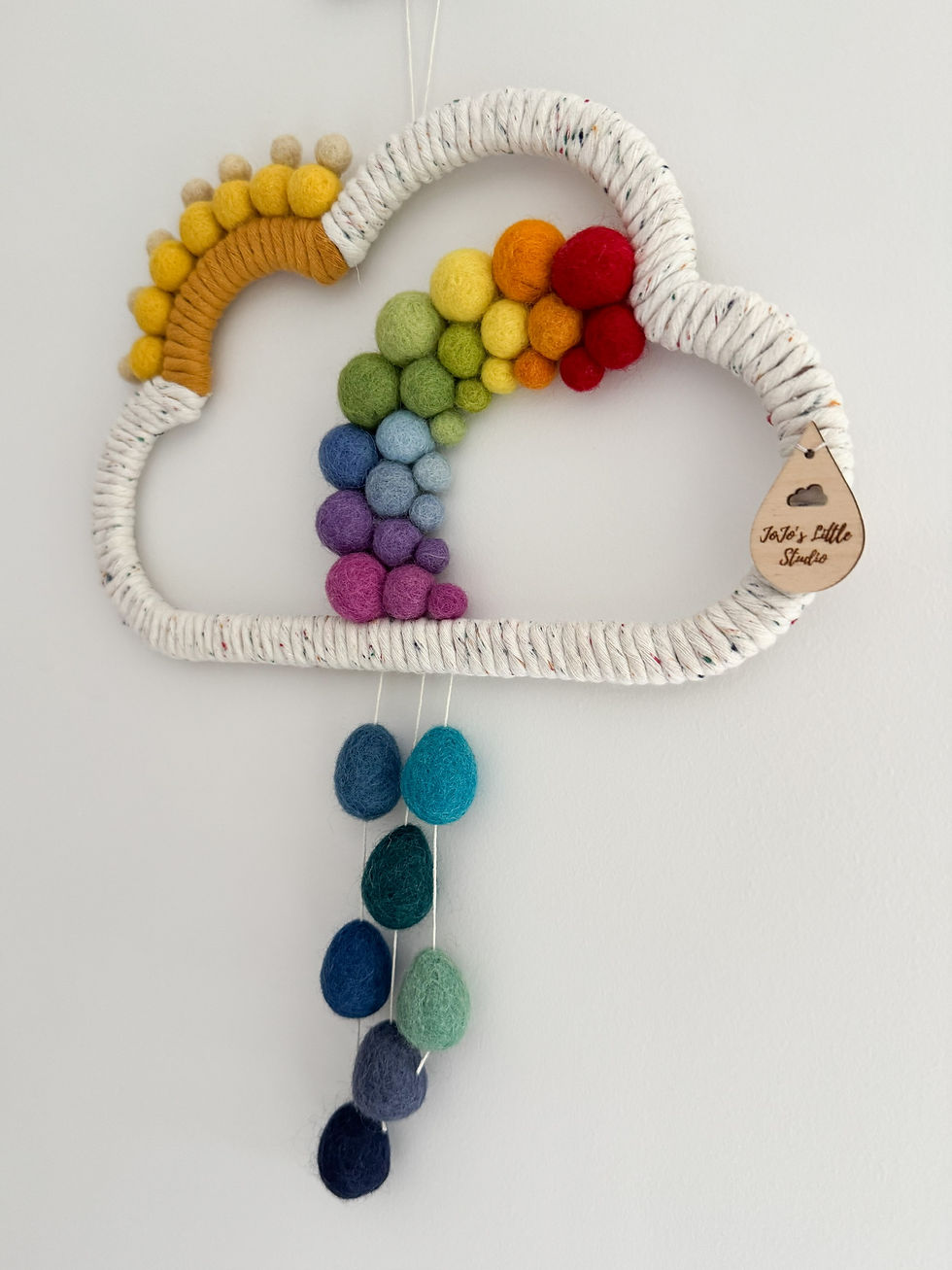 Thumbnail: Flecked Bright Rainbow Cloud Wall Hanging - 25cm