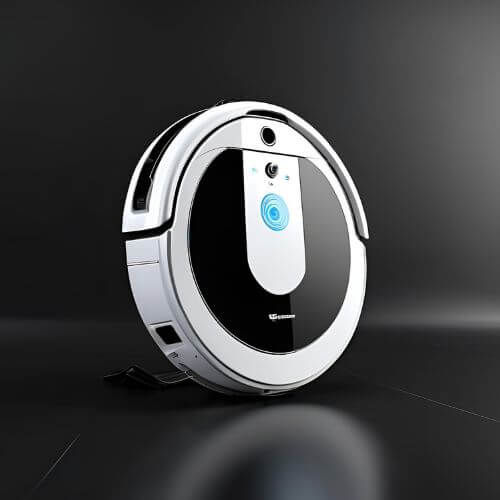 um aspirador robô moderno com design minimalista.