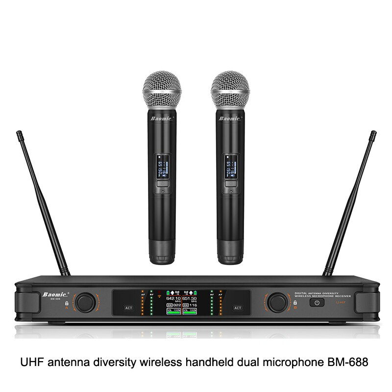 MICROFONO INALAMBRICO UHF BAOMIC MANO Detalle