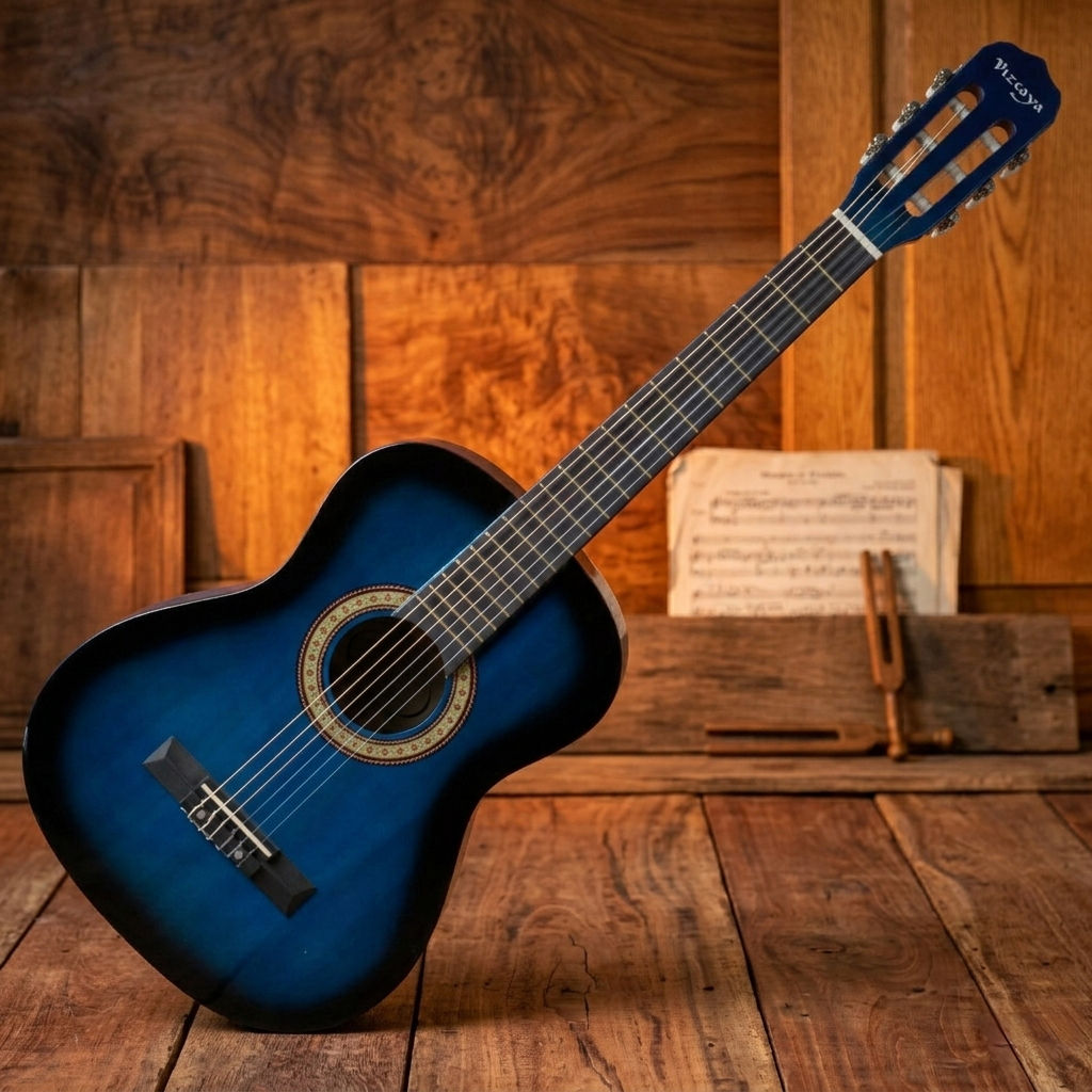 GUITARRA ACUSTICA 3/4 AZUL SUNBURST