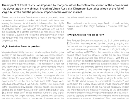 The Fall of Virgin Australia