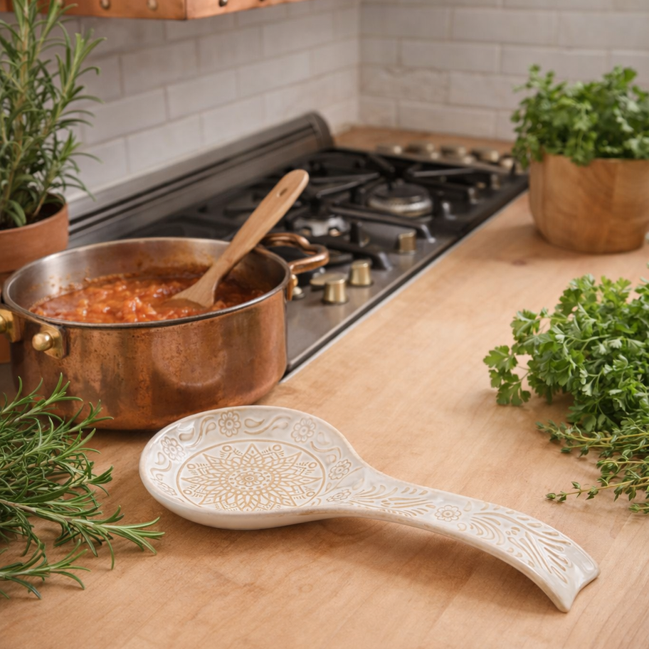 Ceramic spoon holder