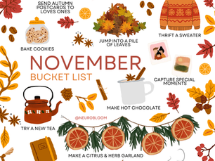 🍂 November Bucket List — Slow Down, Savor, and Reconnect 🌙