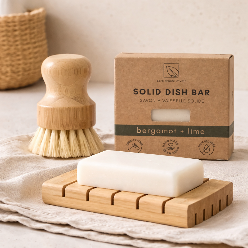 Sustainable bamboo dishwashing bundle