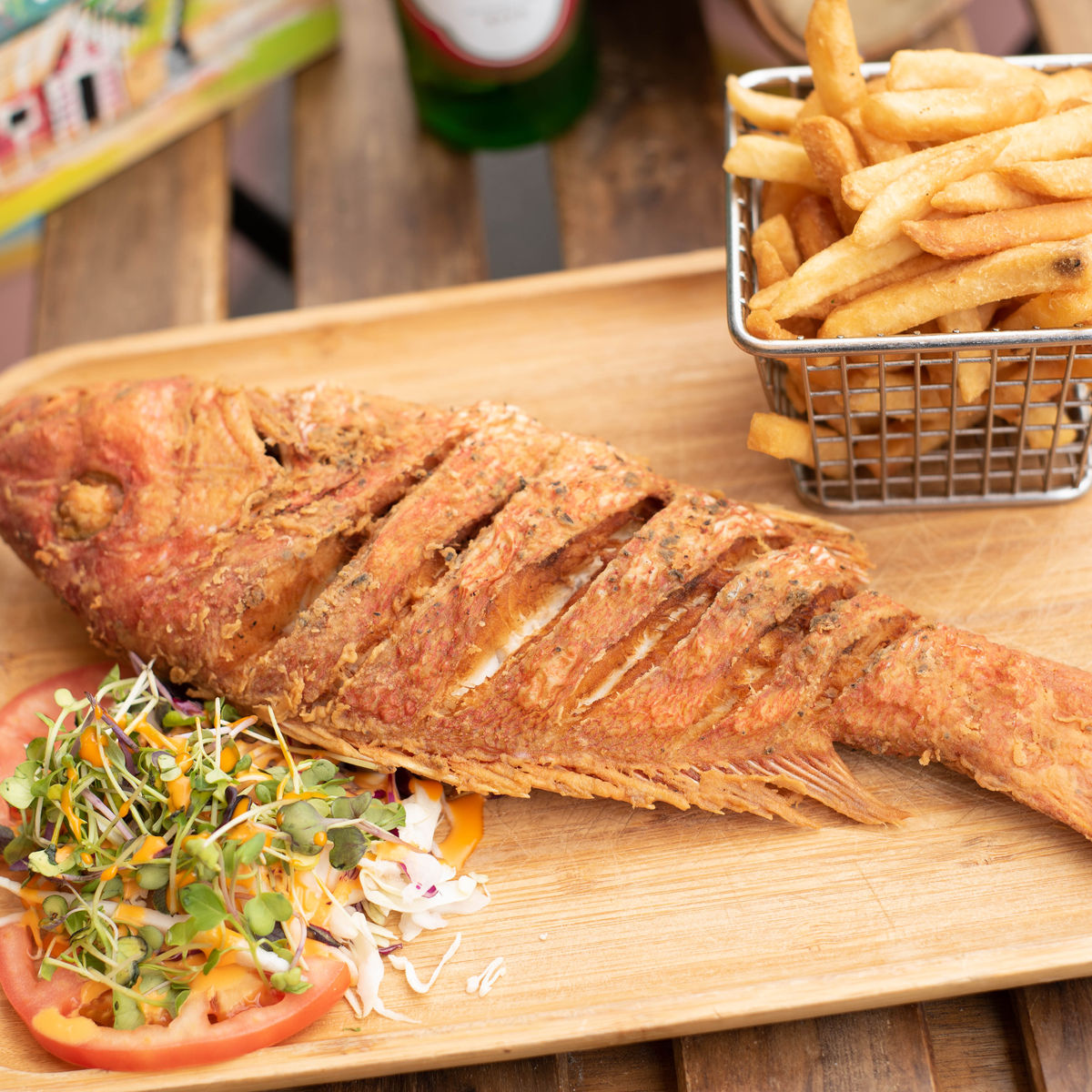 Fried fish and fries