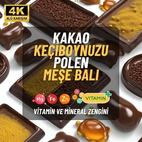 Kakao, Keçiboynuzu , Polen ve Meşe Balı