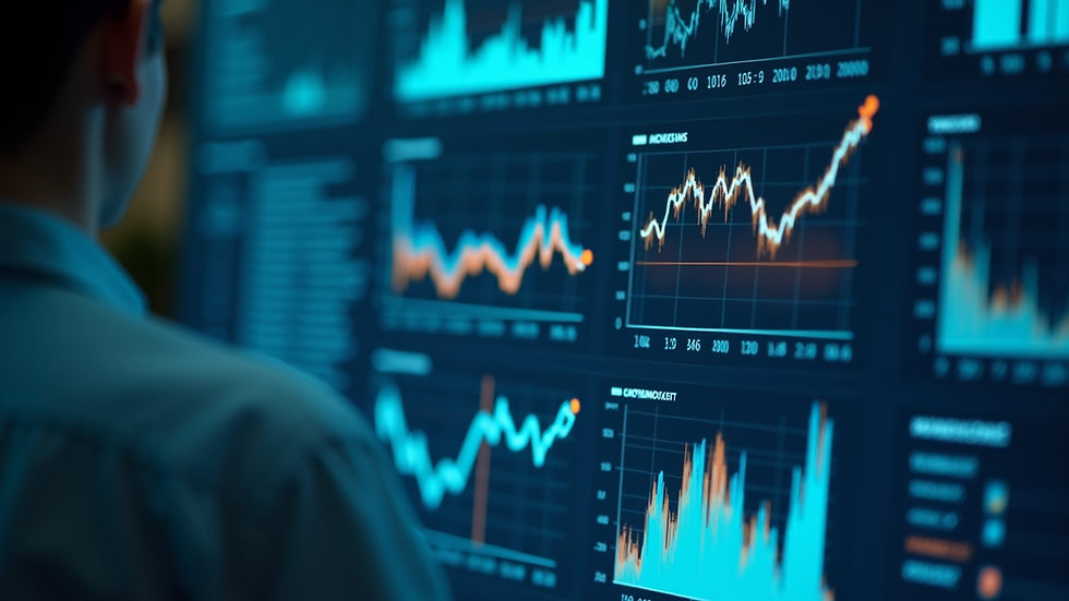 Close-up view of data analytics dashboard