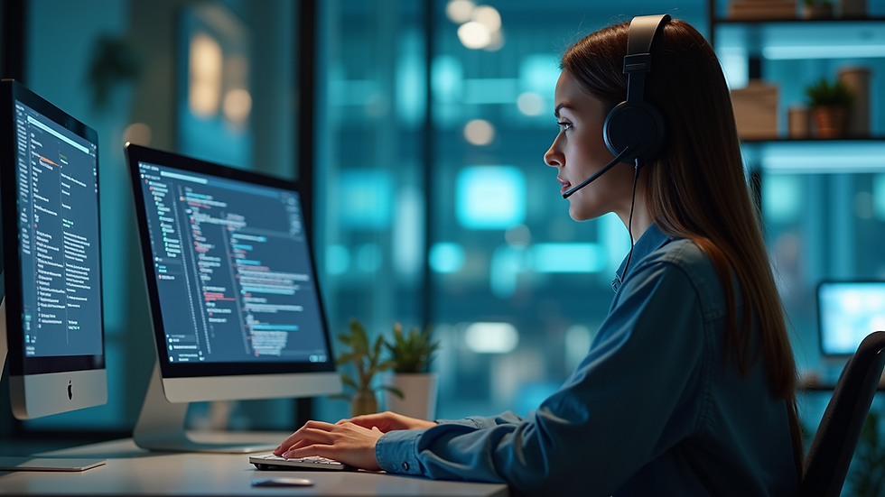 High angle view of a customer service chatbot interface