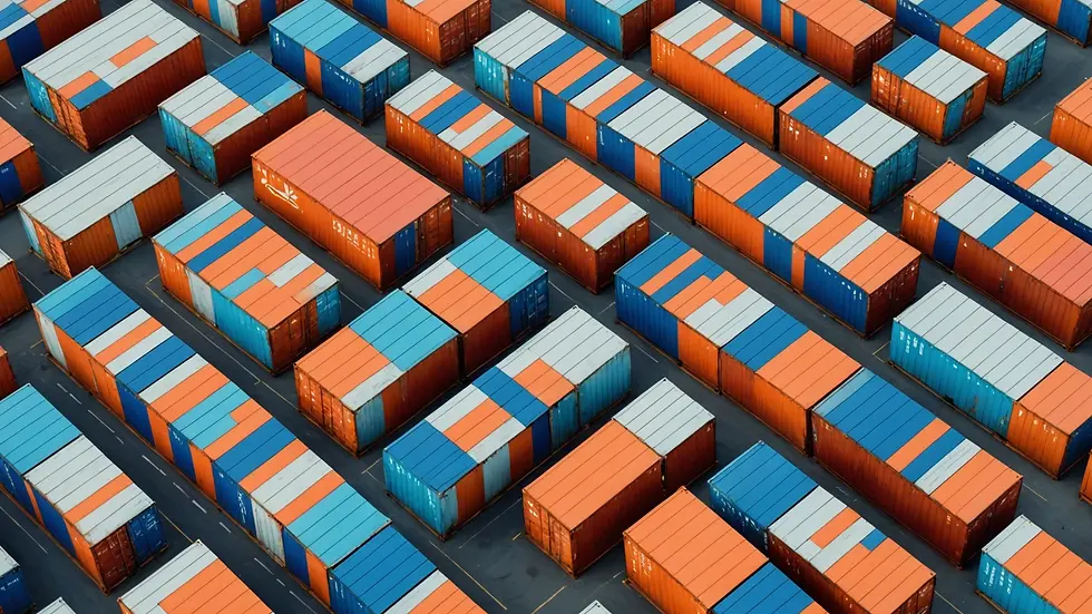 High angle view of shipping containers used for modern housing