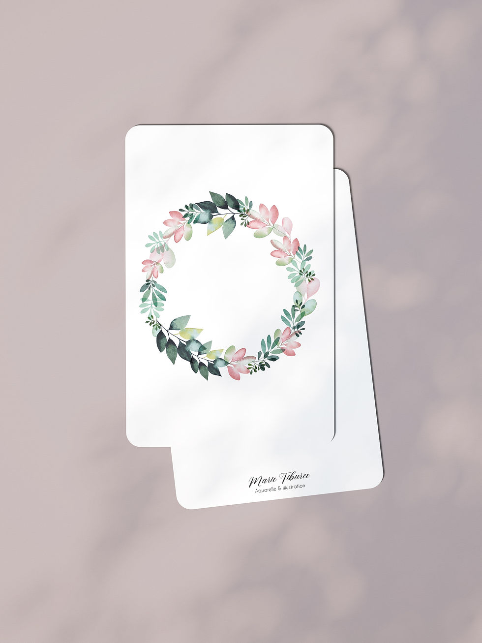 Carte couronne de feuilles