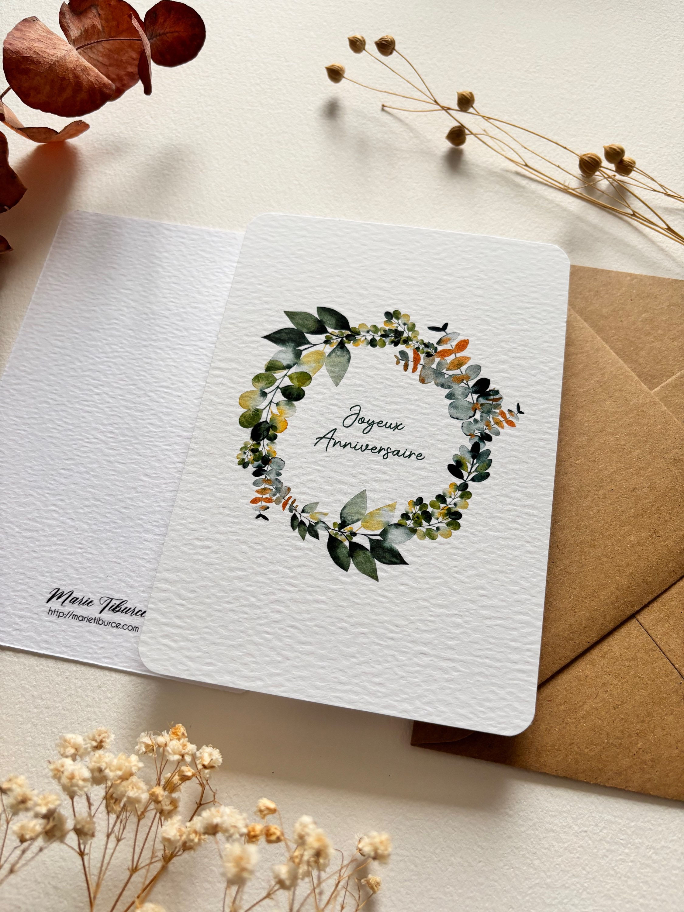 Carte d’anniversaire eucalyptus