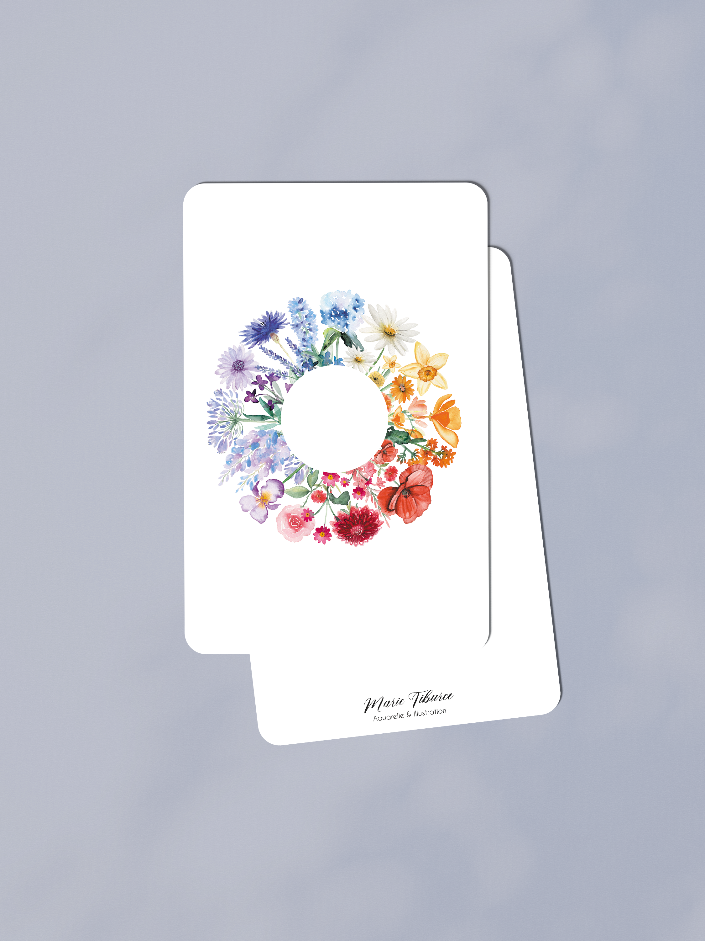 Carte couronne fleurs