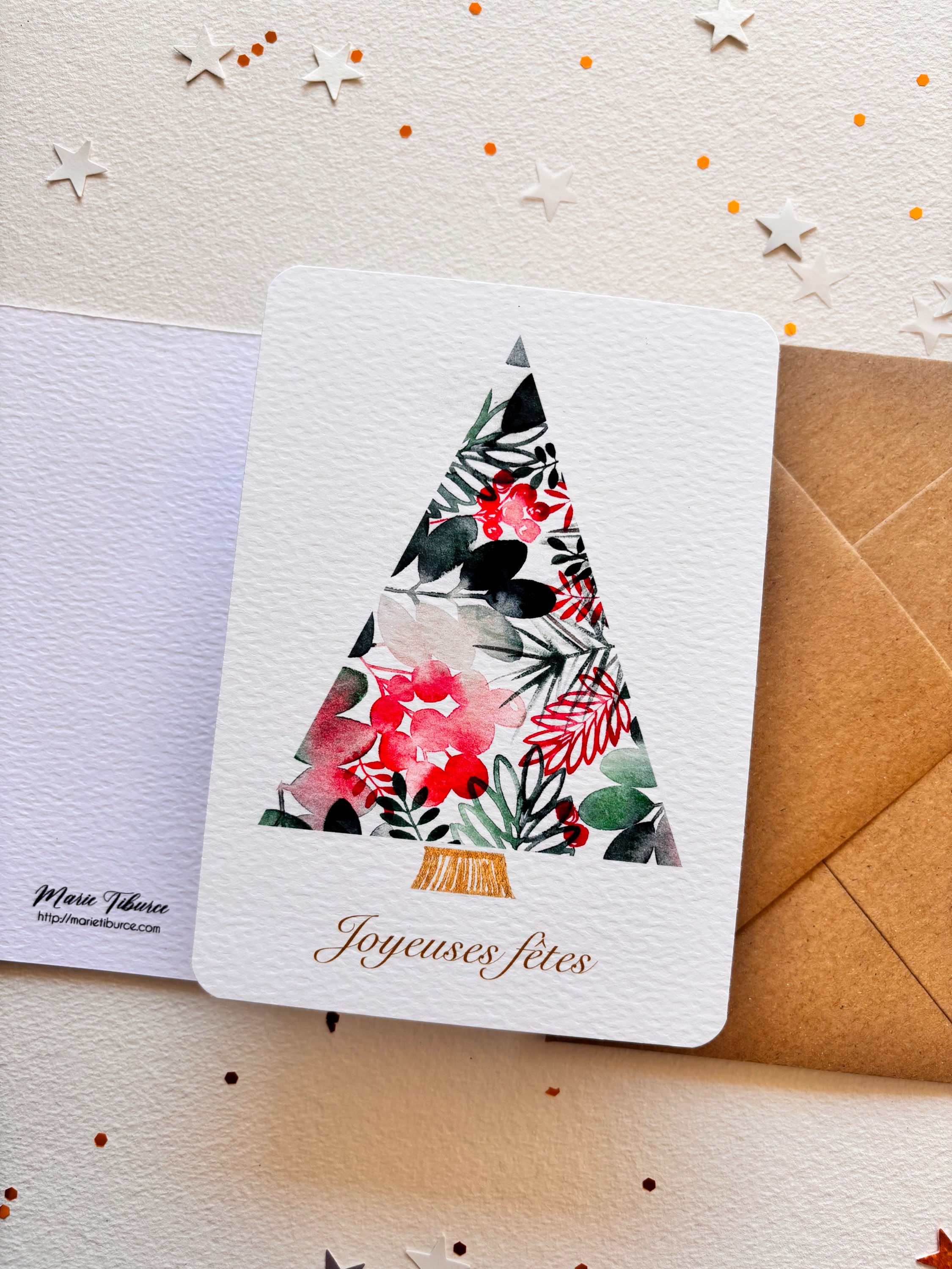 Carte sapin + enveloppe