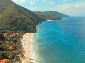 Beach and mountain scenery in St. Croix in June