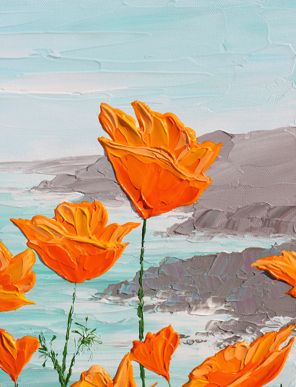 Thumbnail: 'Poppies by the Sea' Original Painting