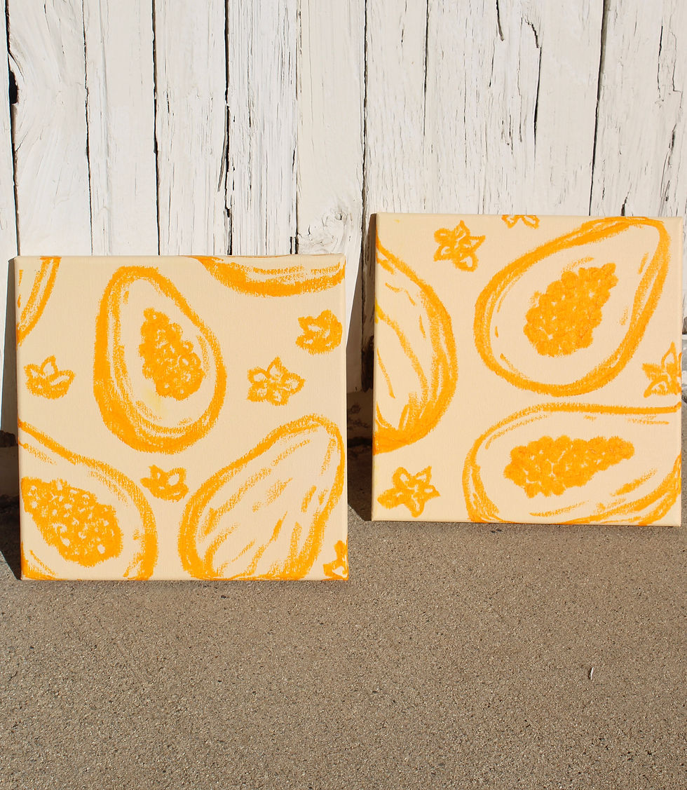 Thumbnail: 'Papayas Sketch 1' Original Painting